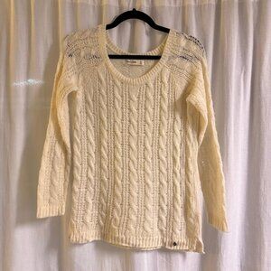 Vintage Abercrombie Kids XL Cream Cable Knit Sweater – Cozy Textured Pullover
